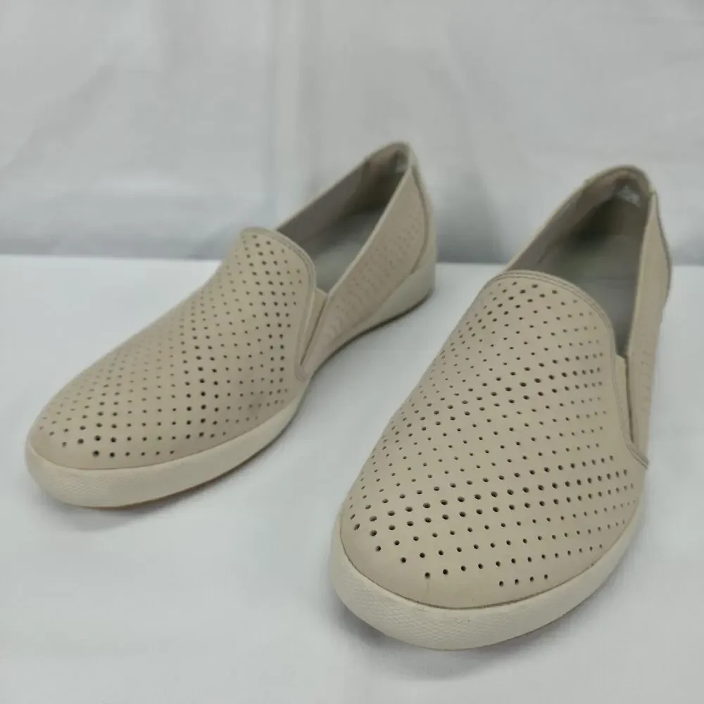 Dansko Odina Slip On Comfort Shoe Perforated Cream Nubuck Leather US 11